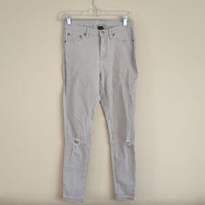 Small Distressed Hue Pants Beige Busted Knees Jegging Style